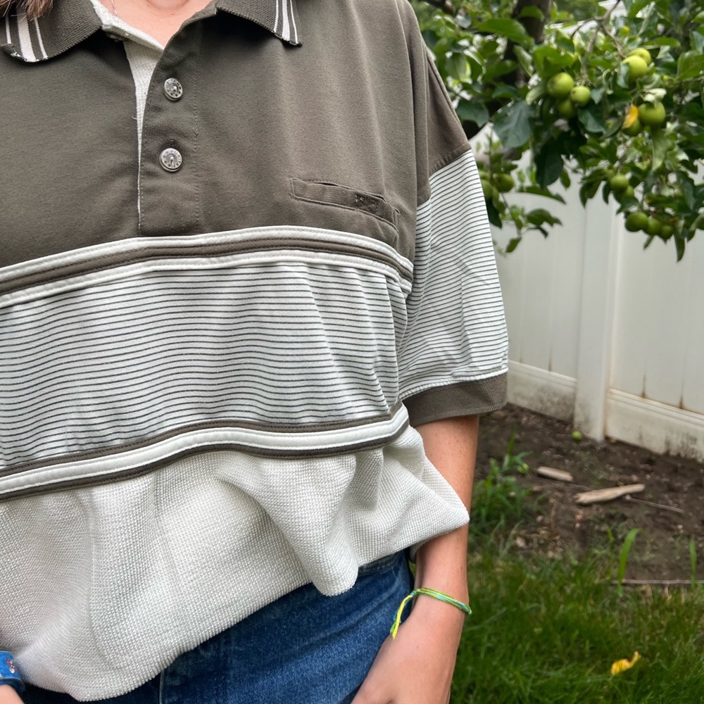 Oversized Brown Patterned Polo!